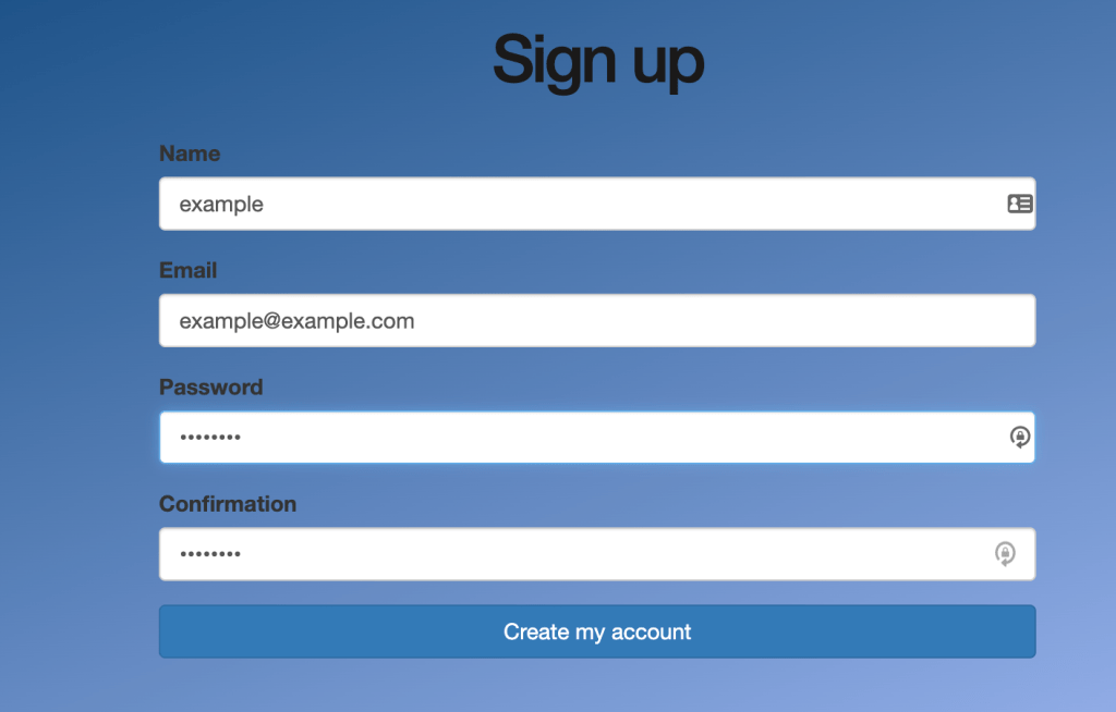 Signup Page